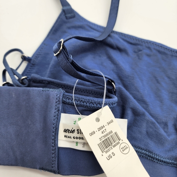 Aerie Square Neck Unlined Strappy Side Bralette Blue Size Small NWT - Picture 7 of 7